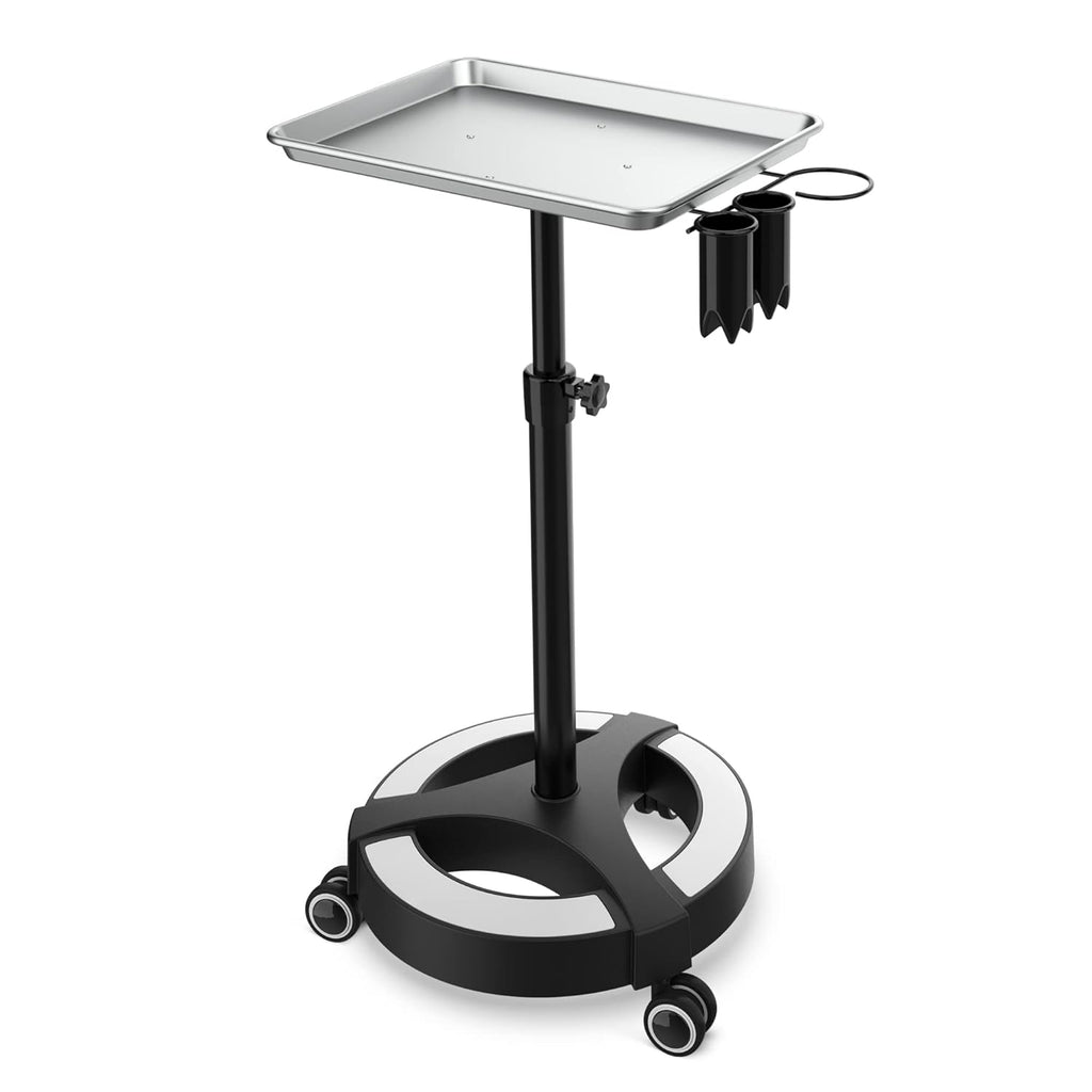 Adjustable Height Aluminum Salon Tray Cart with Accessory Caddy B137