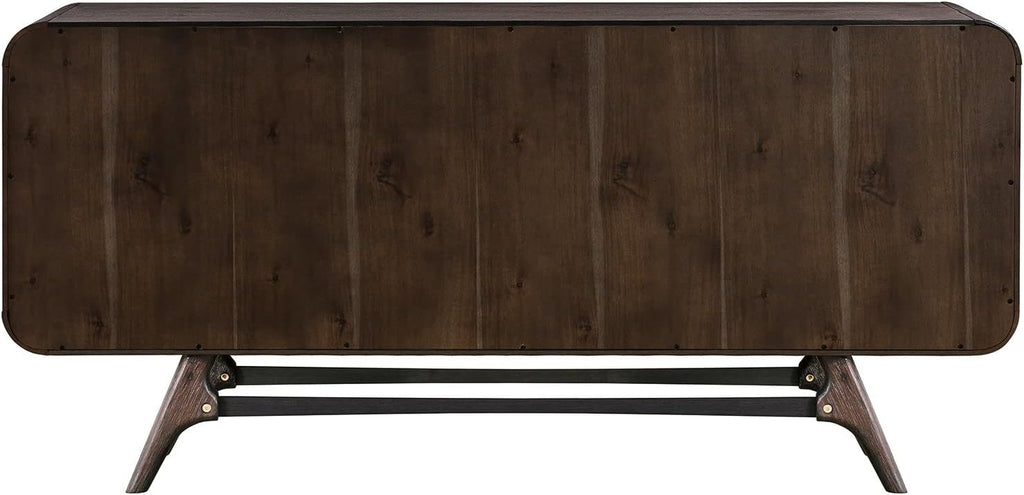 Brown 65 Inch Serving Cabinet with 3 Drawers O653