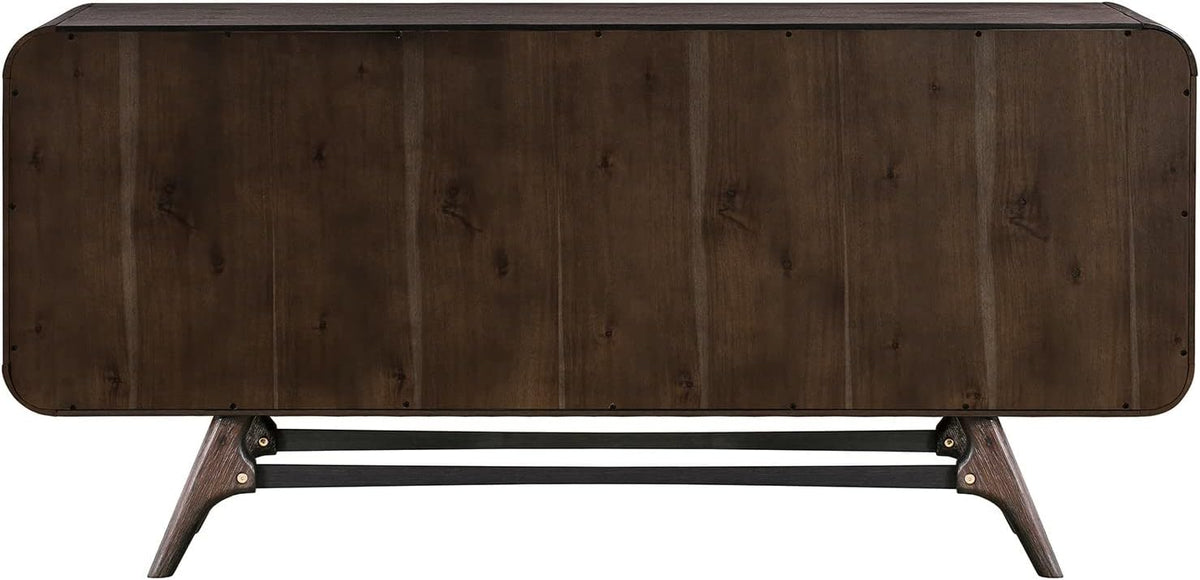 Brown 65 Inch Serving Cabinet with 3 Drawers O653