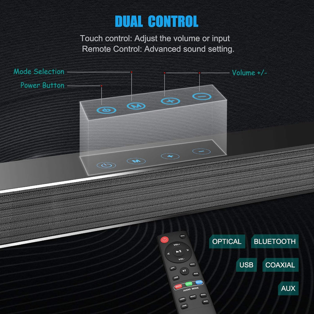 150W Wired & Wireless Bluetooth Sound Bar with Subwoofer C645