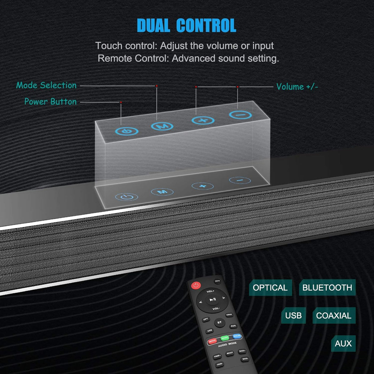 150W Wired & Wireless Bluetooth Sound Bar with Subwoofer C645