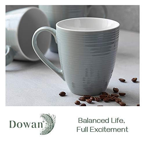 White Ceramic Coffee Mugs Set of 6, 17 Oz D6355