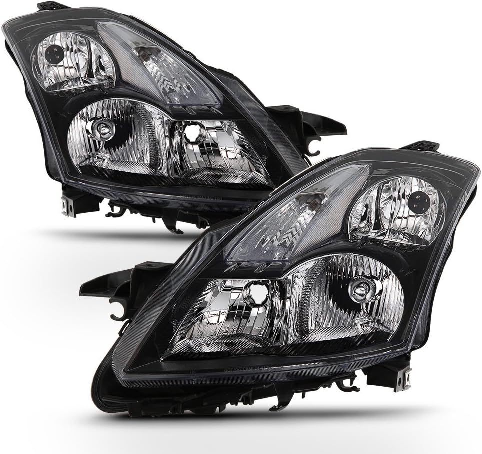 Black Halogen Headlights Driver + Passenger Side I27605
