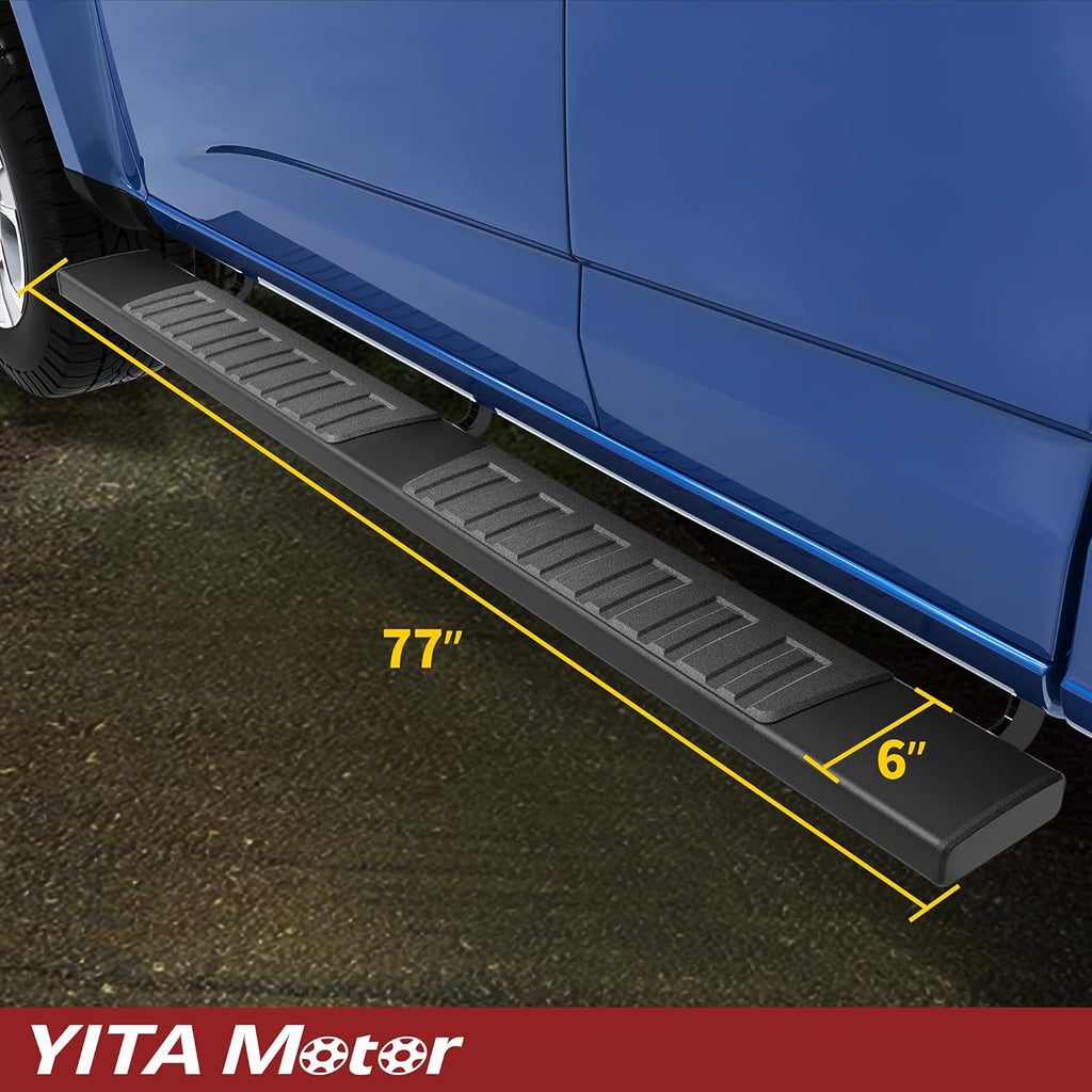 6 Inches Aluminum Black Running Boards E534