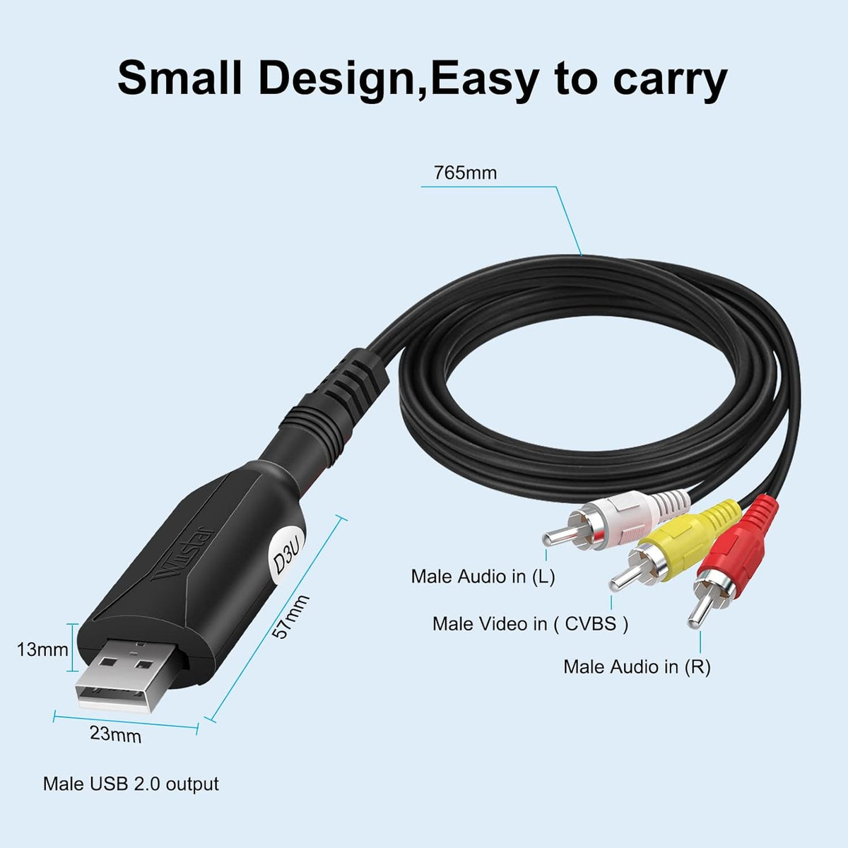 USB 2.0 AV RCA Video Audio Capture Card Adapter D36129