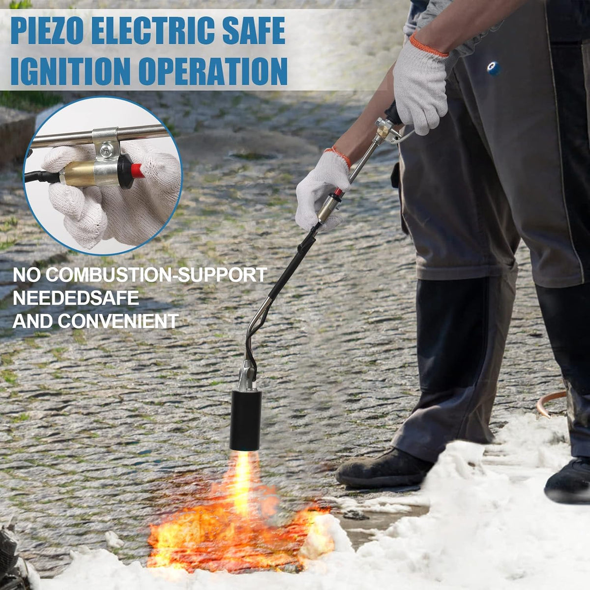 Propane Weed Torch Burner 700000 BTU with Push Button Igniter and 6.5 FT Hose G588