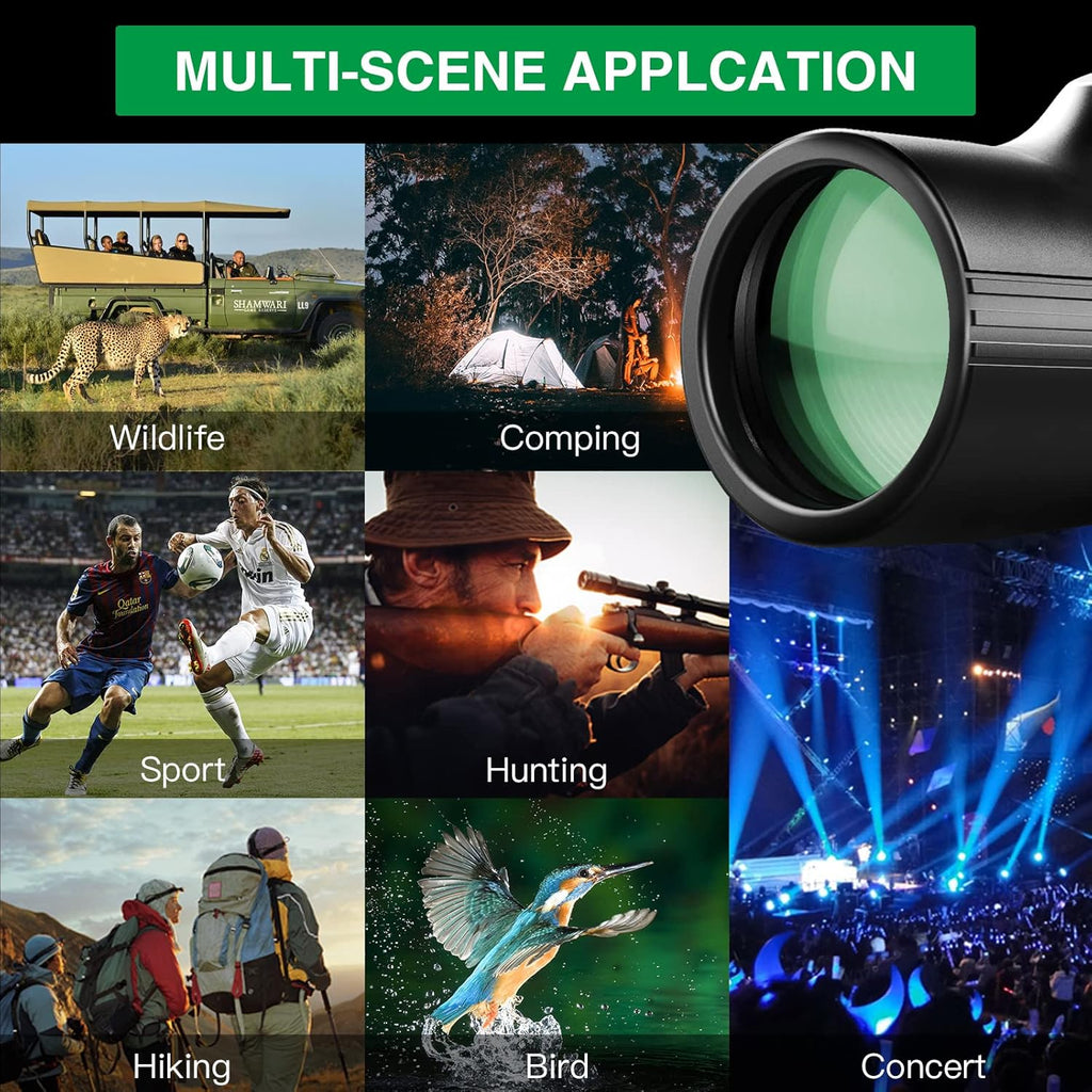 10-30X50 HD BAK4 Prism Monocular Telescope with Smartphone Adapter & Tripod P994709