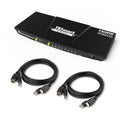 HDMI KVM Switch 4 Port 4K @60Hz 4x1 with 2 Pcs 5ft KVM Cables USB 2.0 Red I952727