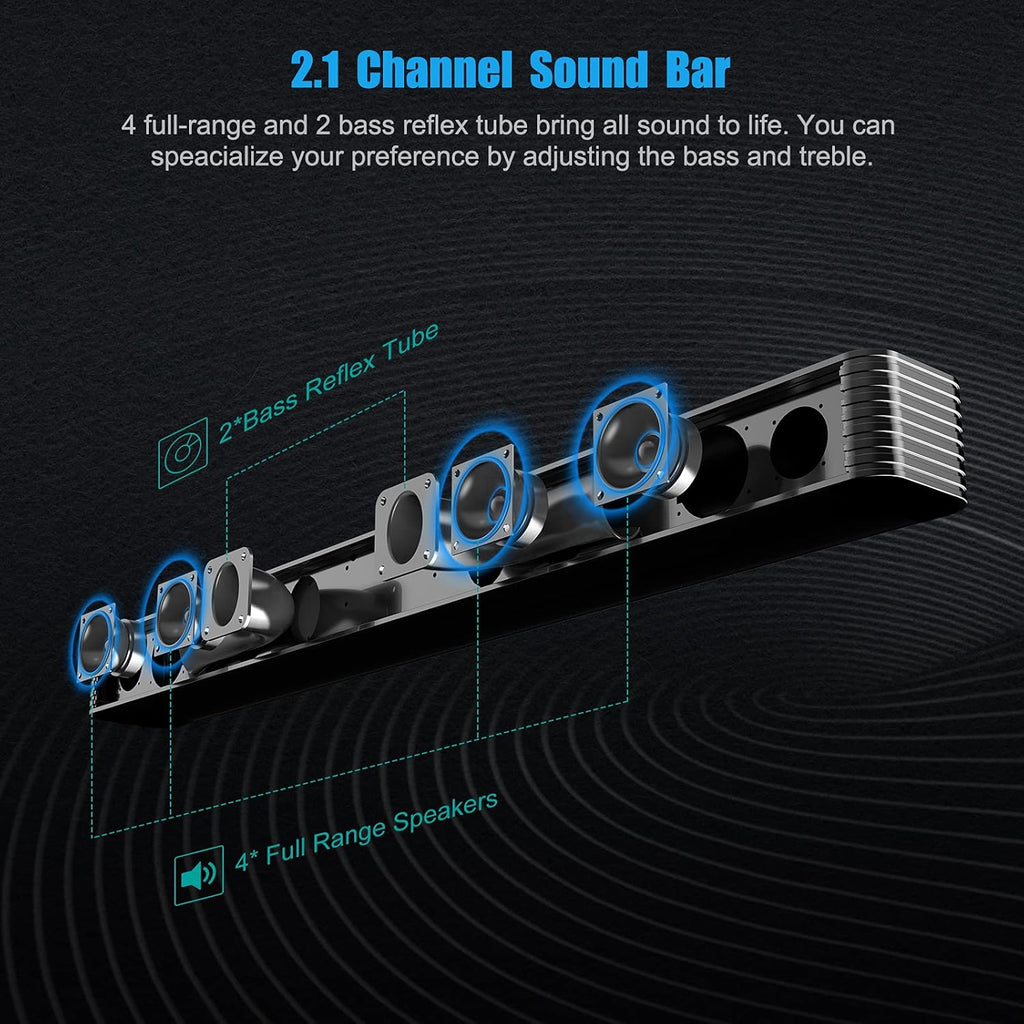 150W Wired & Wireless Bluetooth Sound Bar with Subwoofer C645