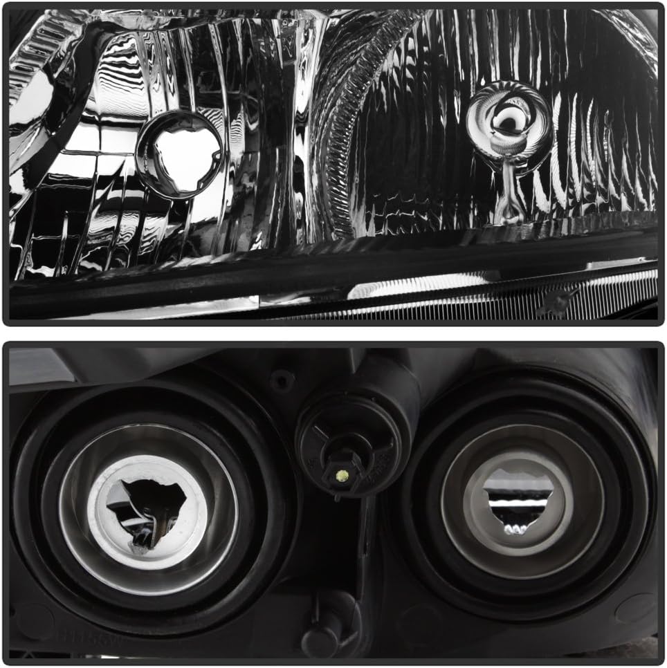 Black Halogen Headlights Driver + Passenger Side I27605
