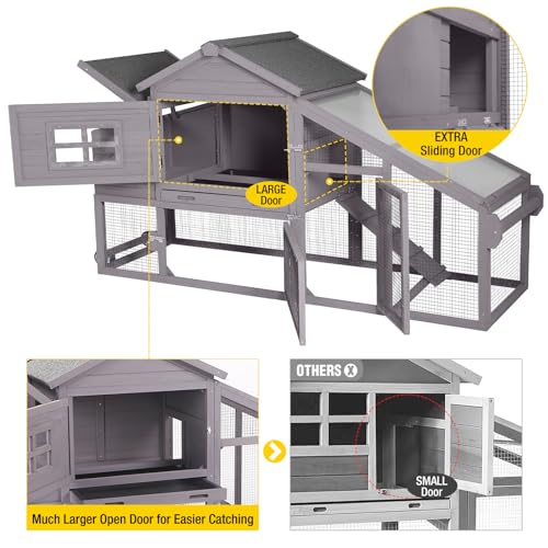 Large Mobile Chicken Coop with Wheels U34209