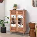 Accent Cabinet with 2 Doors Distressed Storage Cabinet with Carved Pattern H9816
