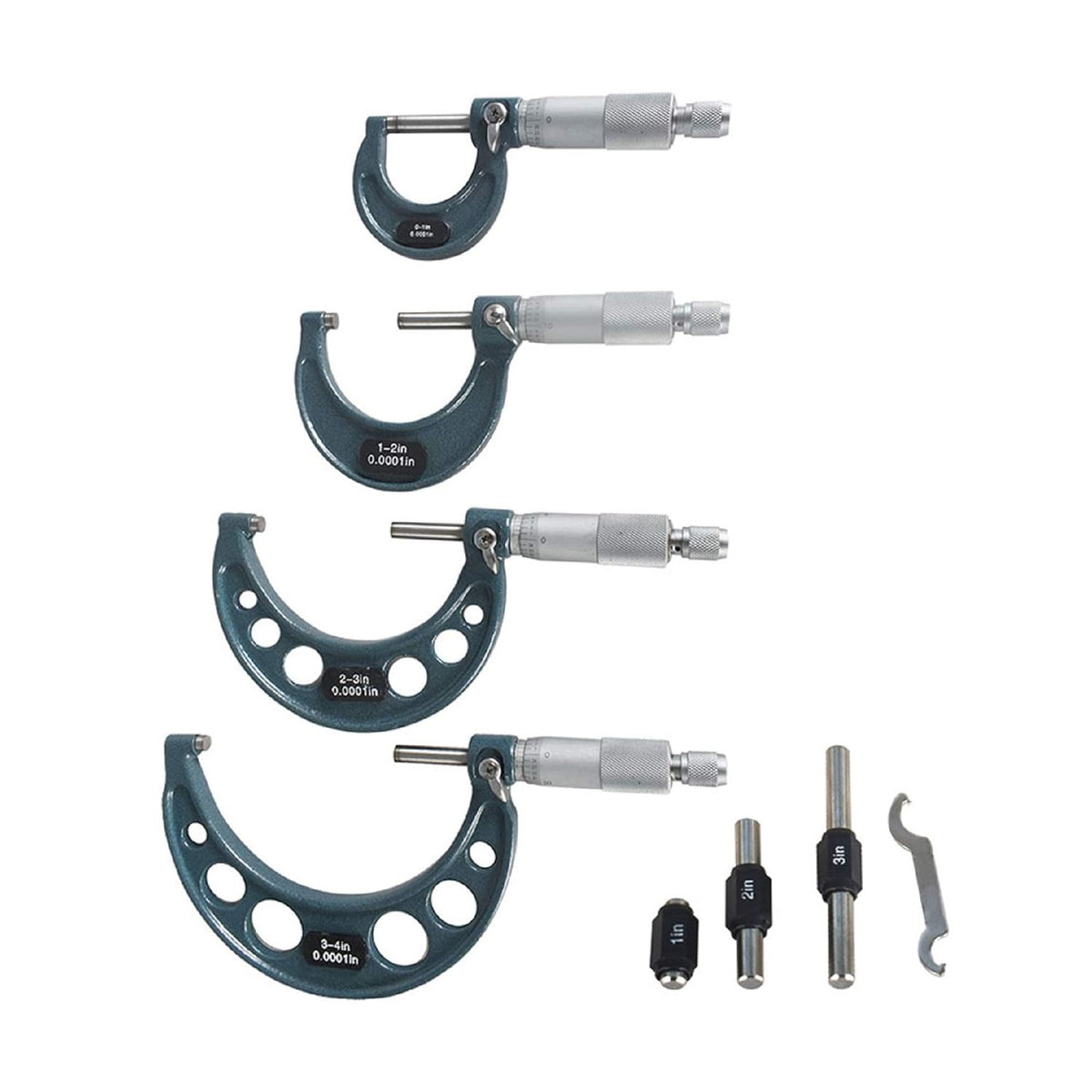 4Pcs 0-4 Inch Precision Micrometer Set Q60416