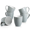 White Ceramic Coffee Mugs Set of 6, 17 Oz D6355