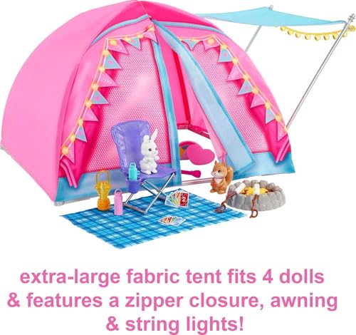 Camping Playset with Tent, 2 Dolls & 20 Pieces L72061