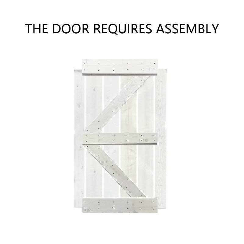 Stained Wood Sliding Barn Door with Hardware Kit T504