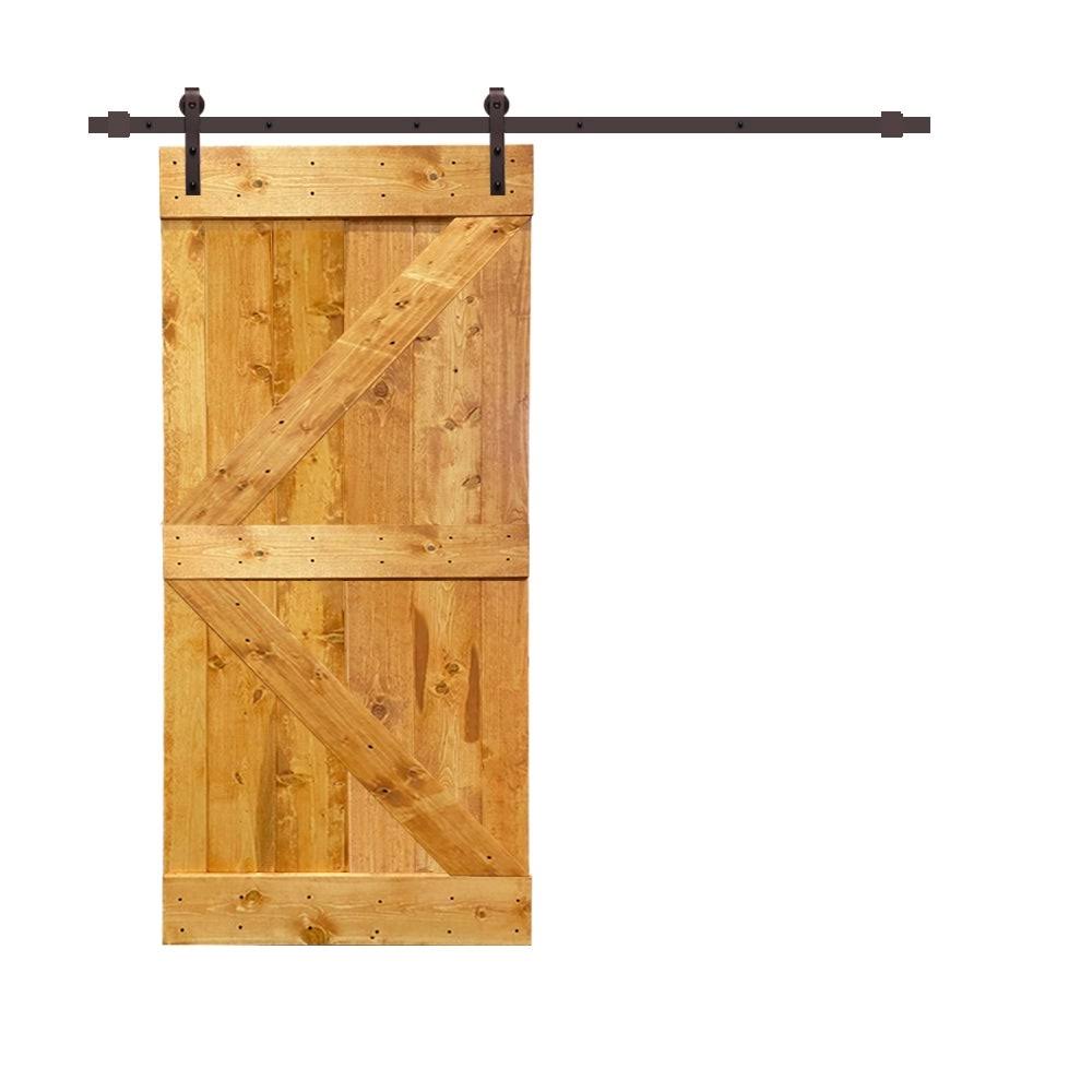 Stained Wood Sliding Barn Door with Hardware Kit T504