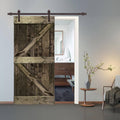 Stained Wood Sliding Barn Door with Hardware Kit T504