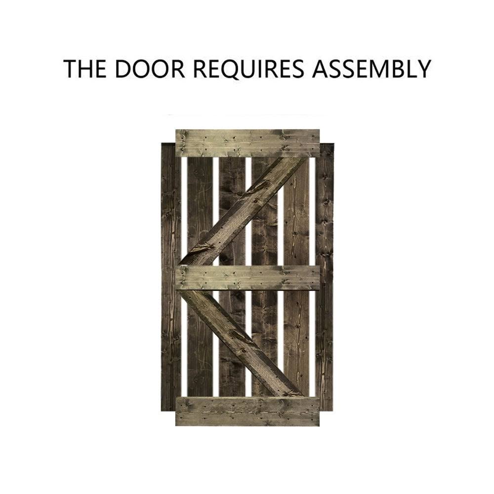 Stained Wood Sliding Barn Door with Hardware Kit T504