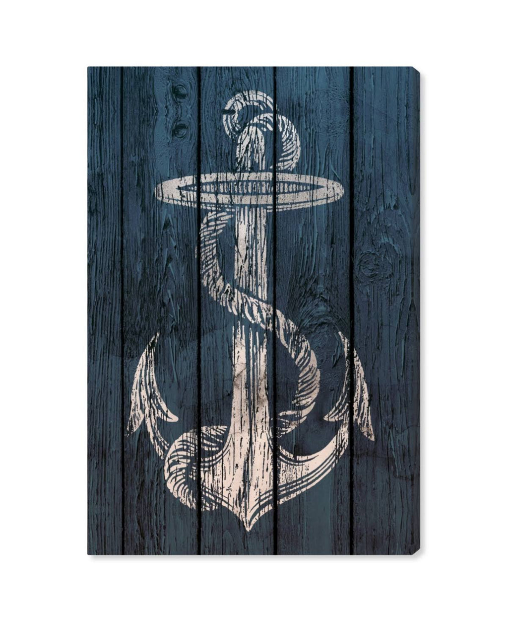 Blue Weathered Anchor Canvas Art T1609