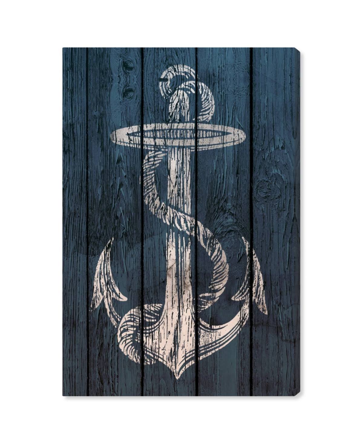Blue Weathered Anchor Canvas Art T1609