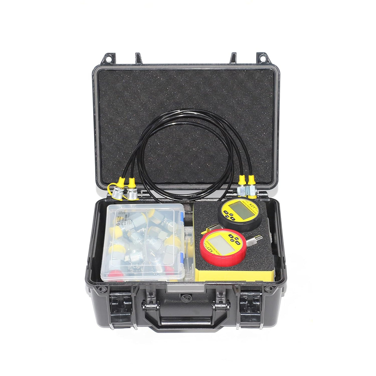 Hydraulic Pressure Test Coupling Kit, Pressure Gauges Set, Test Hose, BSPP ORFS JIC Hydraulic Swivel Run Tees Set Repair Tools U597207