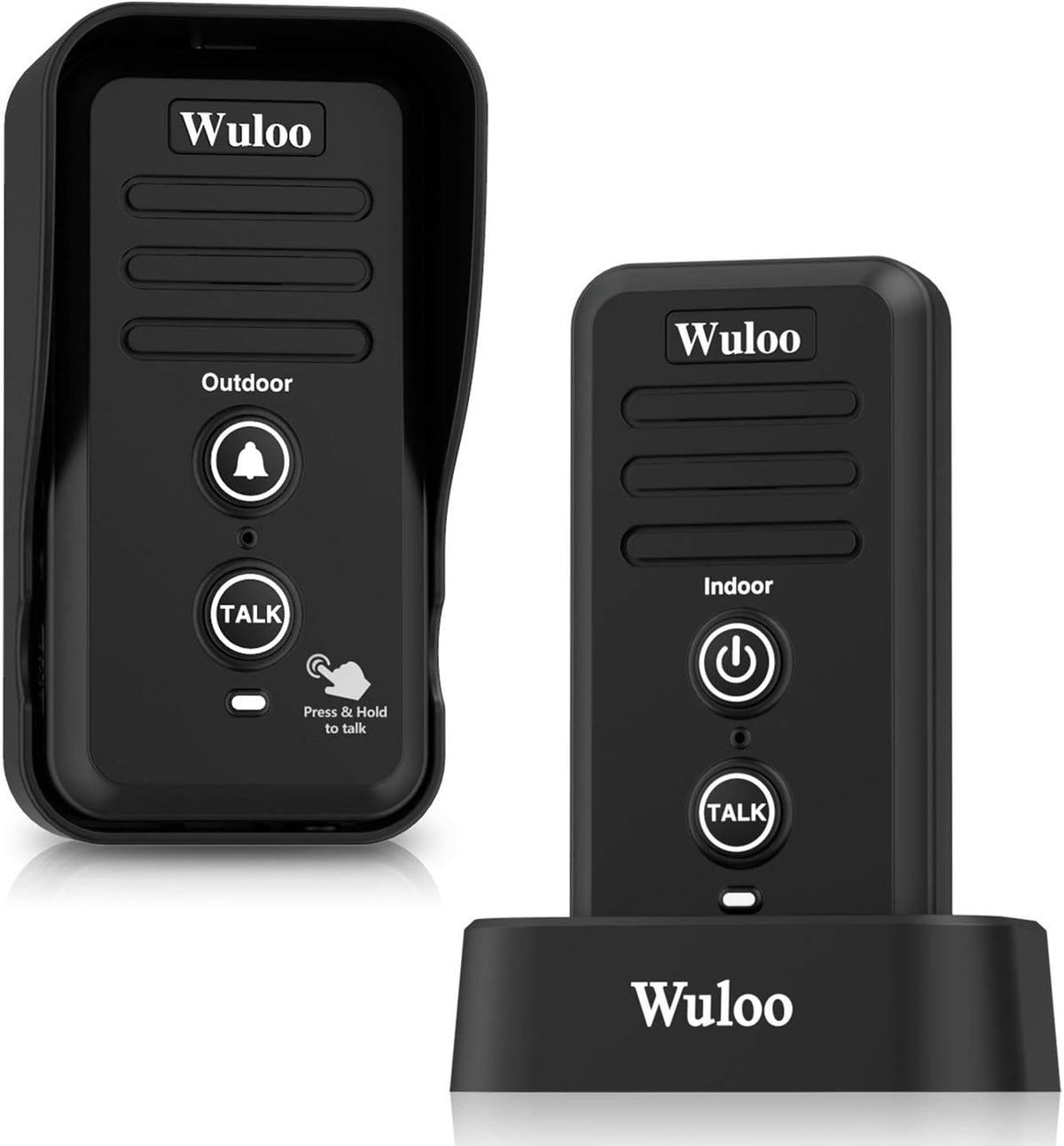 Wireless Intercom Doorbell Waterproof Rechargeable Battery Black L900338
