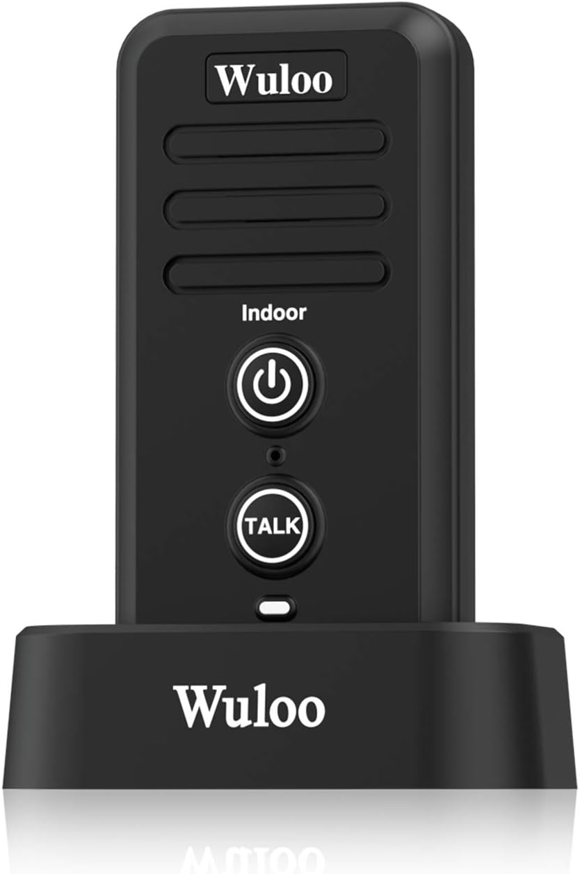 Wireless Intercom Doorbell Waterproof Rechargeable Battery Black L900338