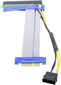 PCI-E Express 4X to 16x Riser Card Adapter with 4pin Power 15cm Pack of 2 D575085