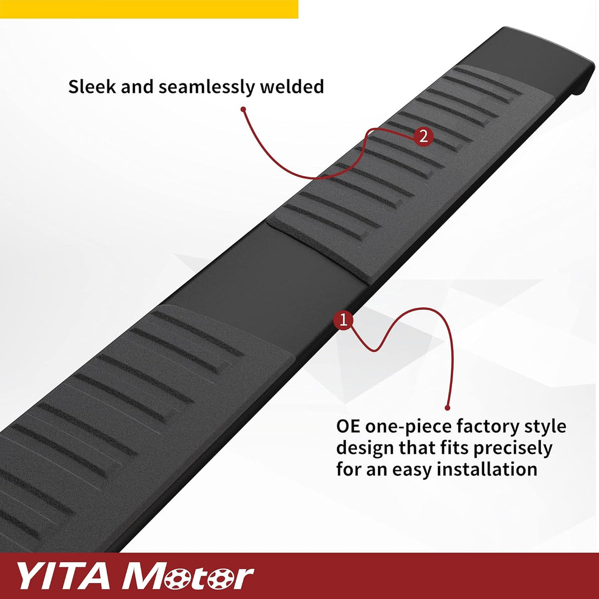 6 Inches Aluminum Black Running Boards E534