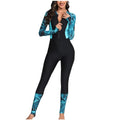 Long Sleeve Long Pant Zip Front One Piece Swimwear Z2808