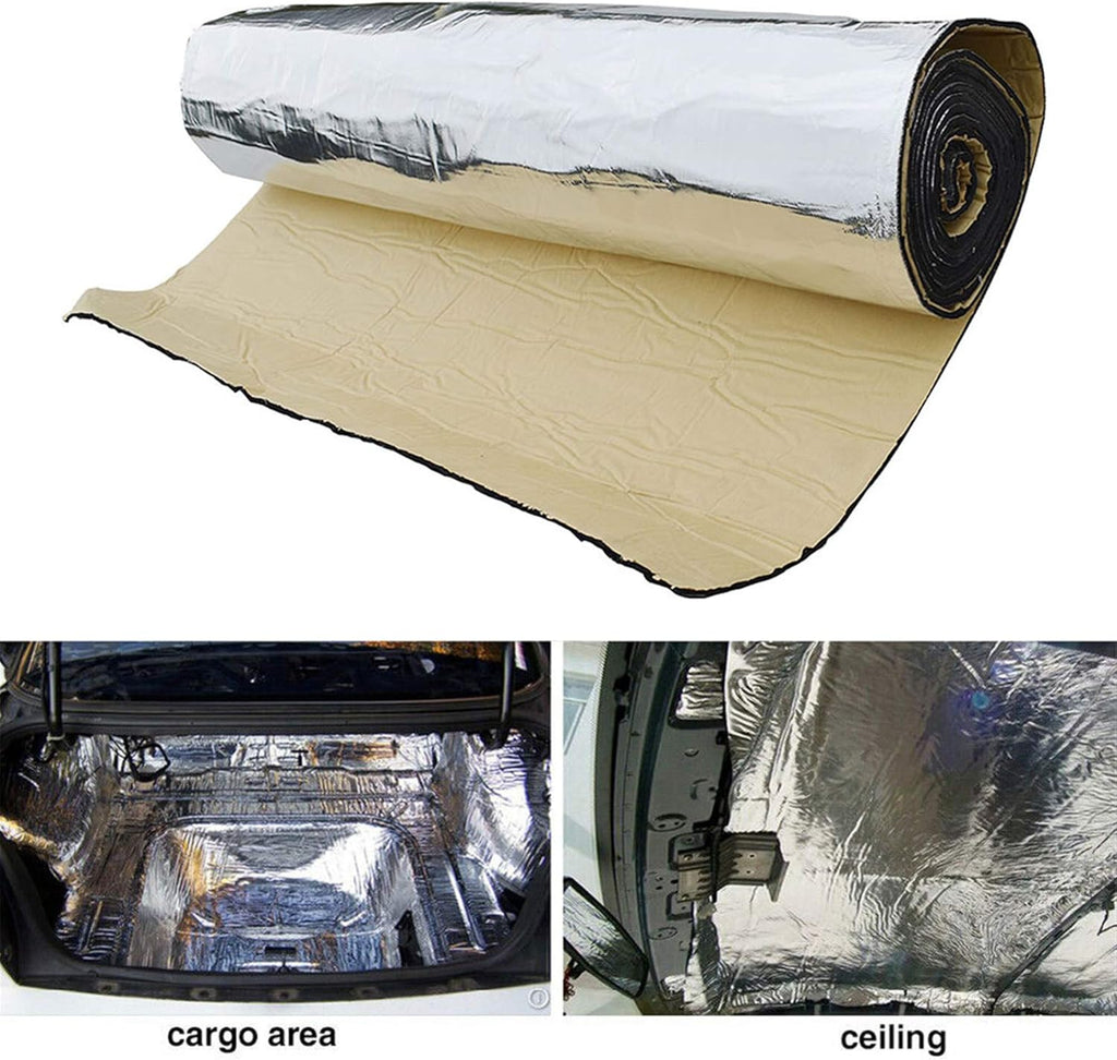 394mil 32.29sqft Car Heat Sound Deadener Insulation Mat Aluminum Fiber Pack of 2 O470002