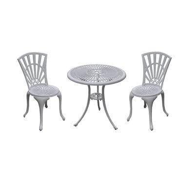 3 Piece Bistro Set White O95549