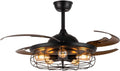 Black Reverse Ceiling Fan with Remote H340