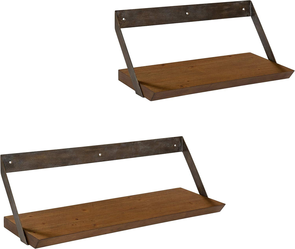 Rustic Floating Wall Shelf, Set of 2 T63004