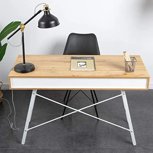 White Computer Desk with 2 Drawers N1305