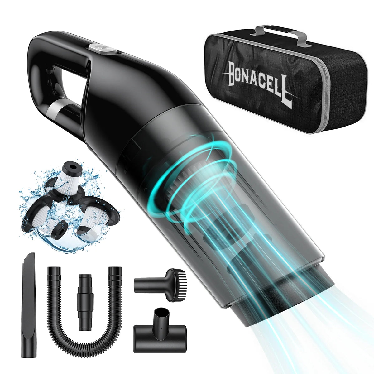 Cordless Handheld Vacuum with 3 Washable HEPA Filter G2357