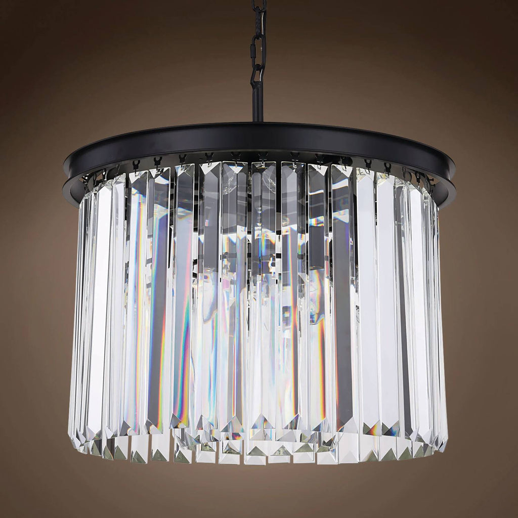 6 Light Grey Iron Crystal Prism Luminaires W484907