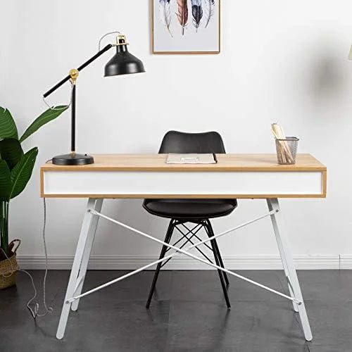 White Computer Desk with 2 Drawers N1305