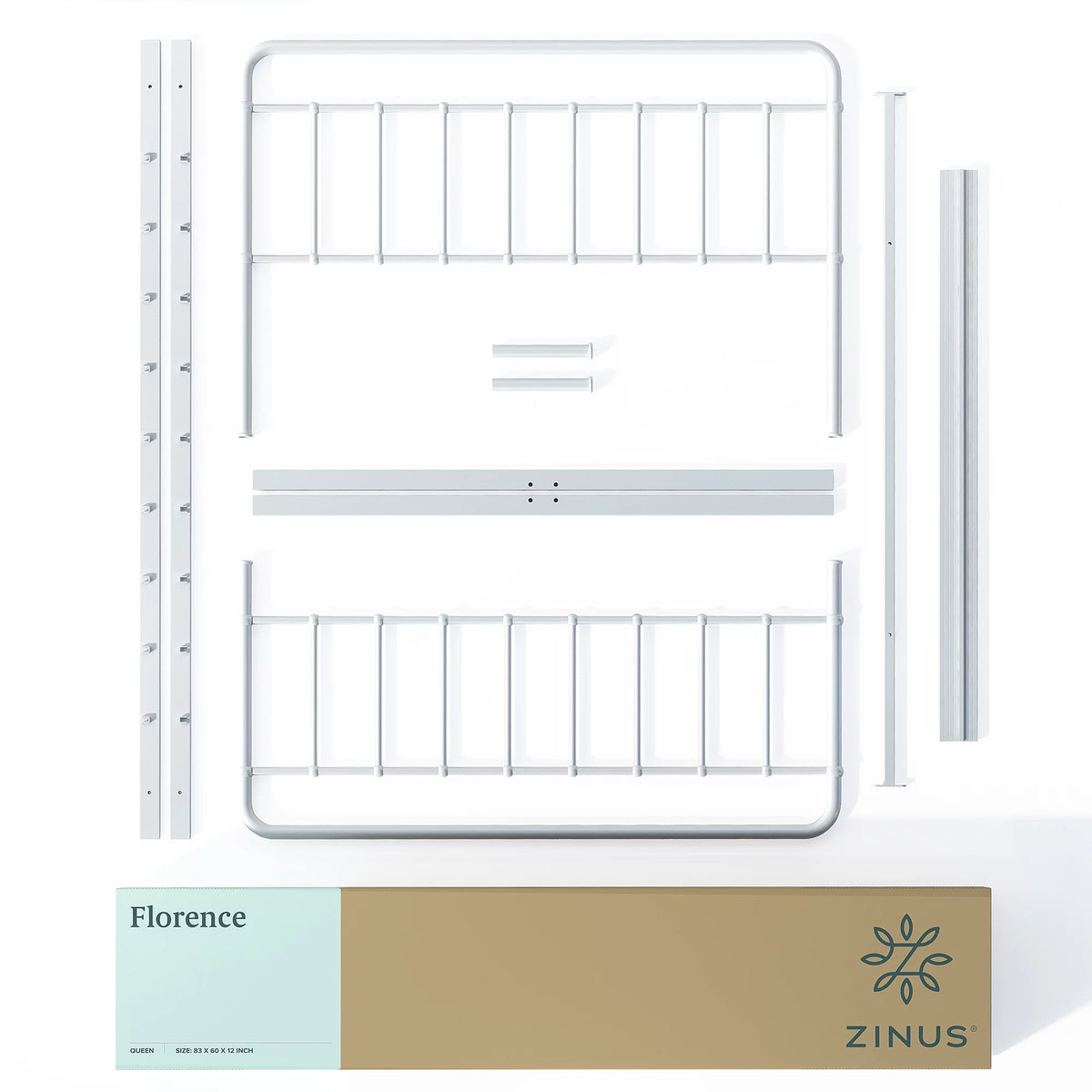 White Full Metal Platform Bed Frame U972151