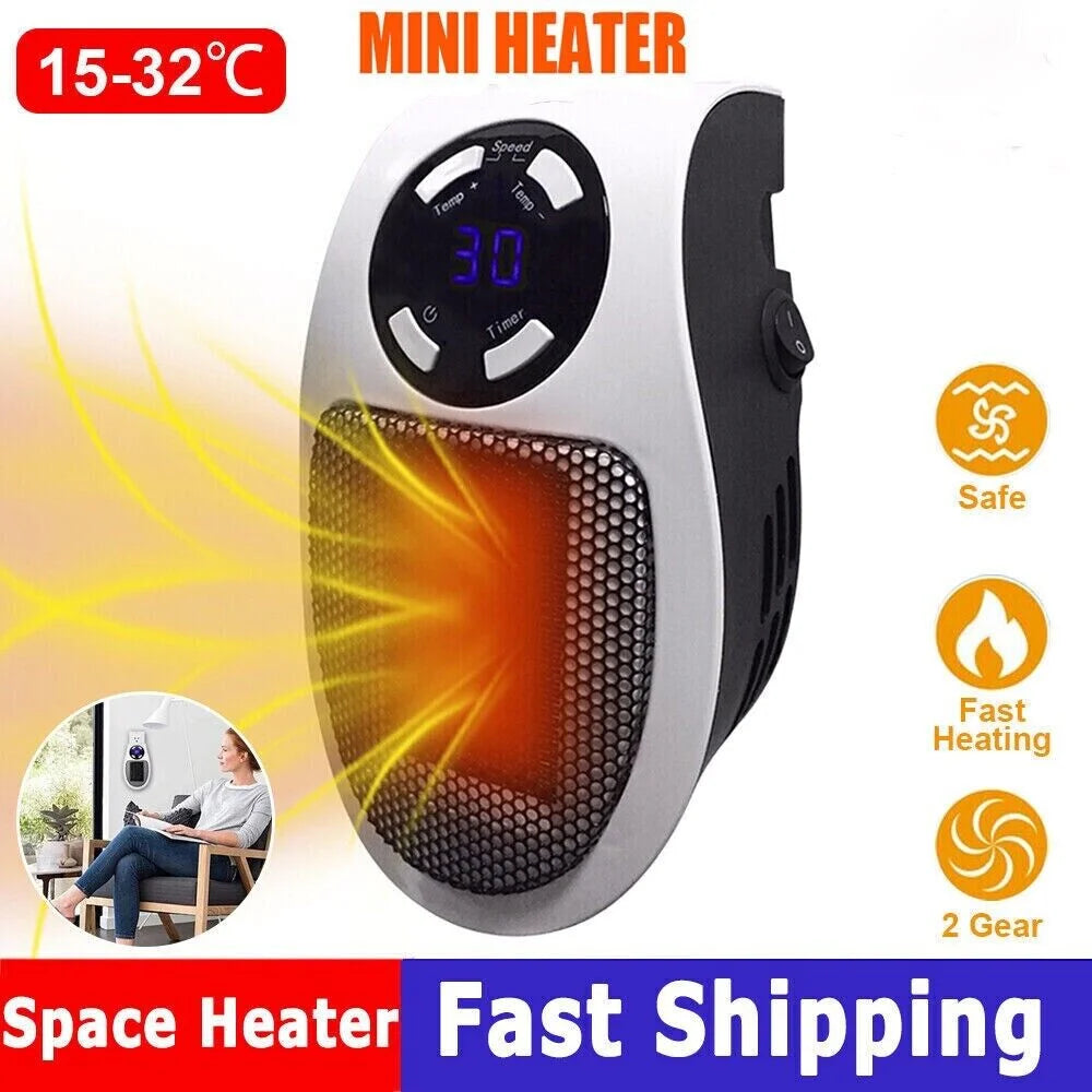 Plug in Wall Space Heater with Digital Timer S9053