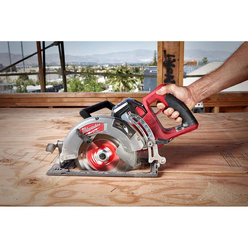 18V Cordless 7-1/4 in. Rear Handle Circular Saw with Two 6 Ah Batteries H369