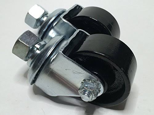 Floor Jack Casters Black 2 Pcs with Lock Washers Hex Nuts E663