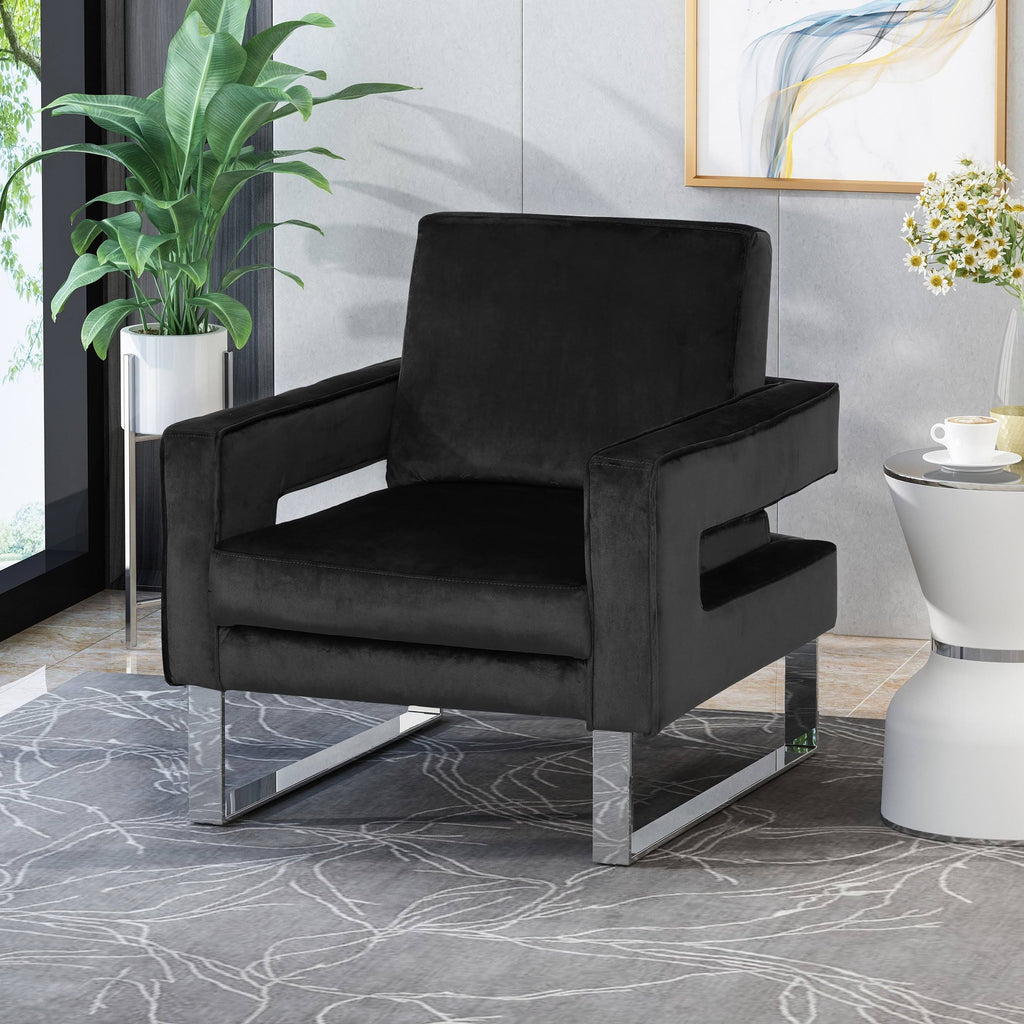 Gray Velvet Club Chair F838