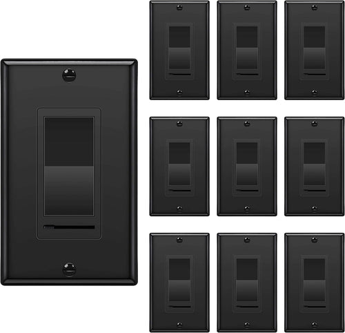10 Pack Dimmer Light Switch, Single-Pole or 3-Way, White S3332
