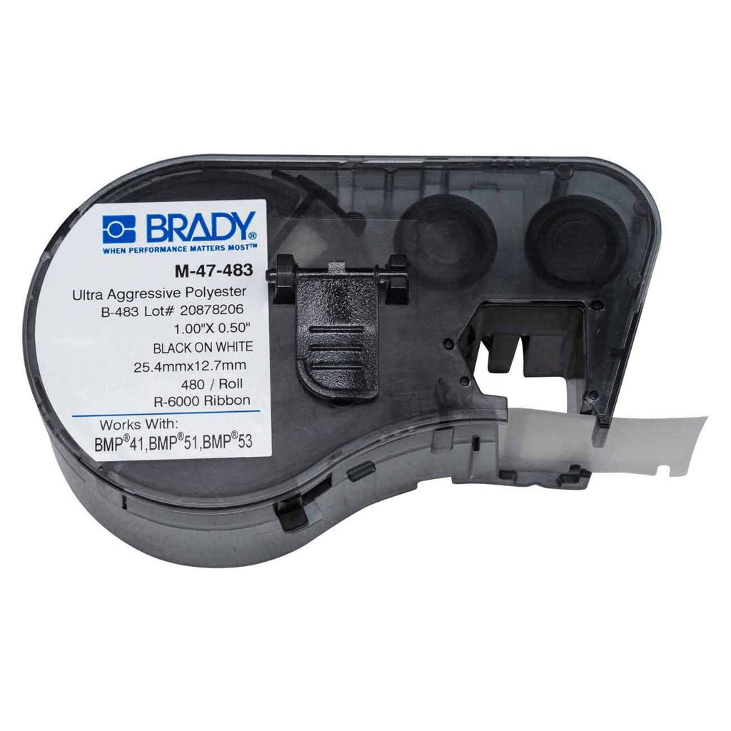 Black/White Polyester Label Cartridge J6856