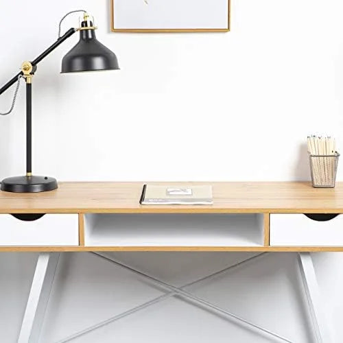 White Computer Desk with 2 Drawers N1305