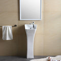 White Rectangular Pedestal Bathroom Sink I19243