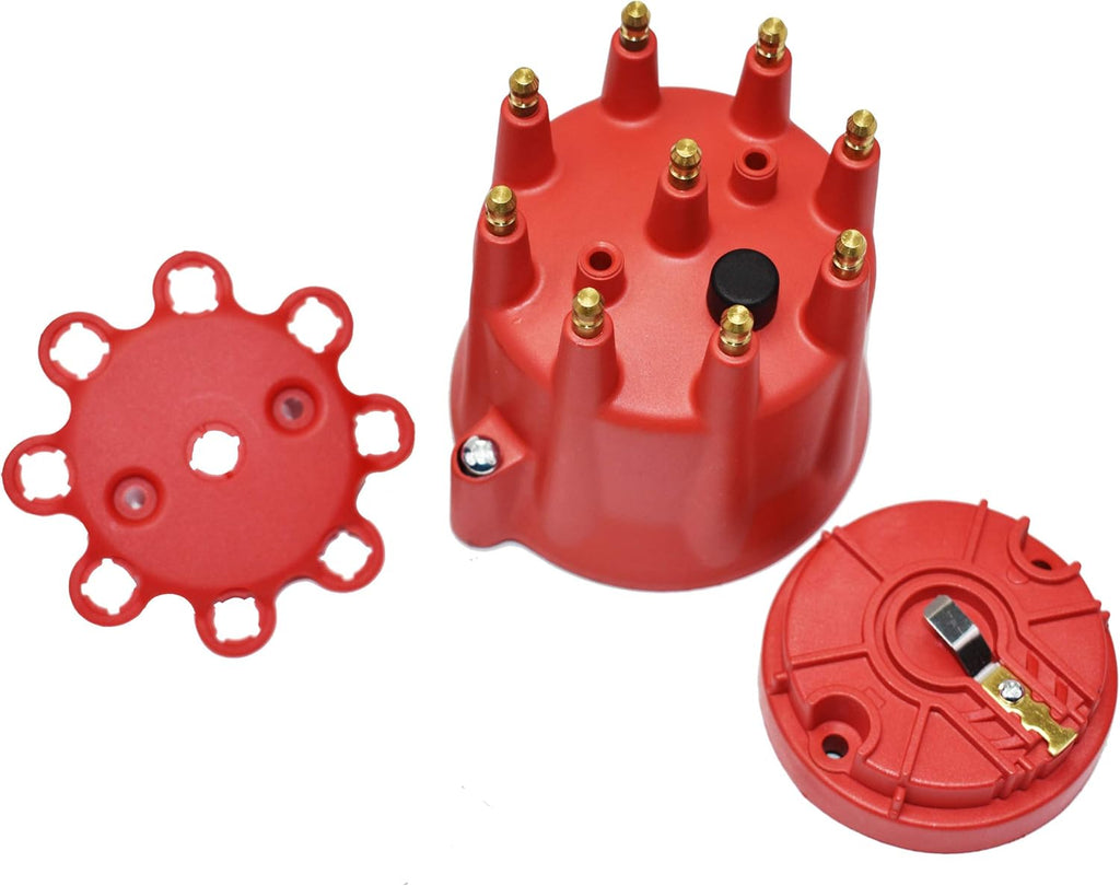 Black 8-Cylinder Distributor Cap and Rotor Kit X863192