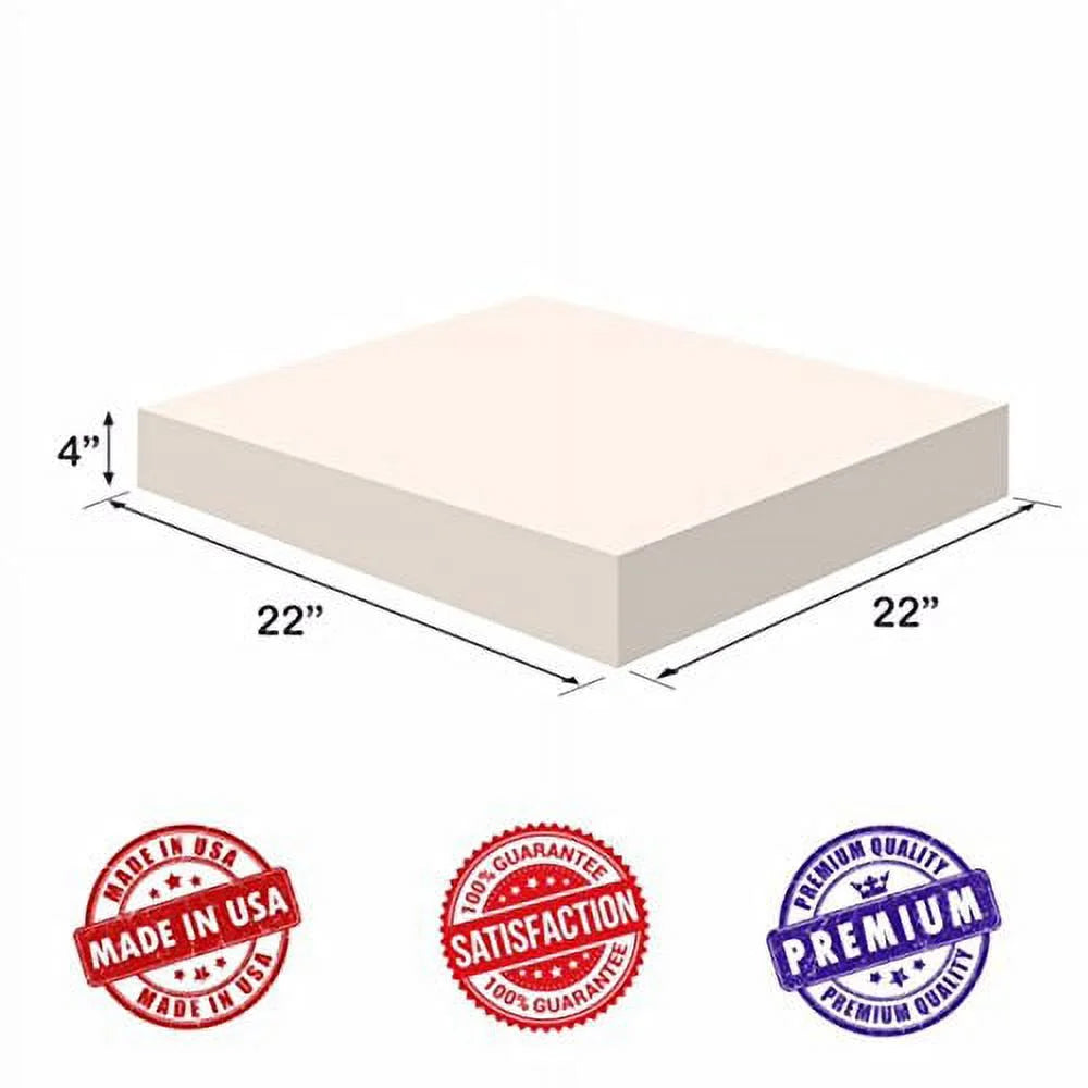 Visco Memory Foam Square Sheet 4"Hx22W"x22L" 2.5 lb Regular Density S8406